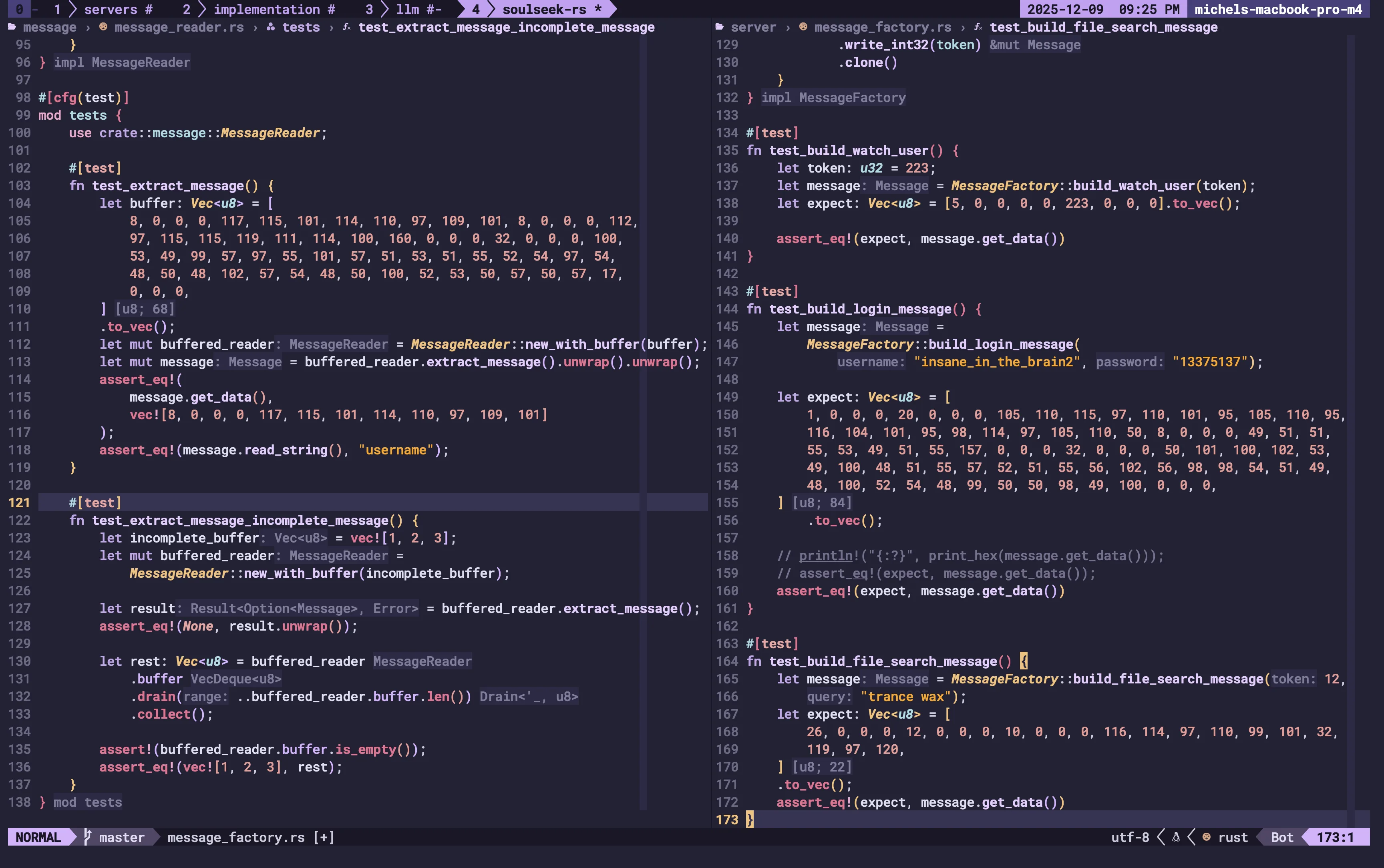 Rust code for message decoding