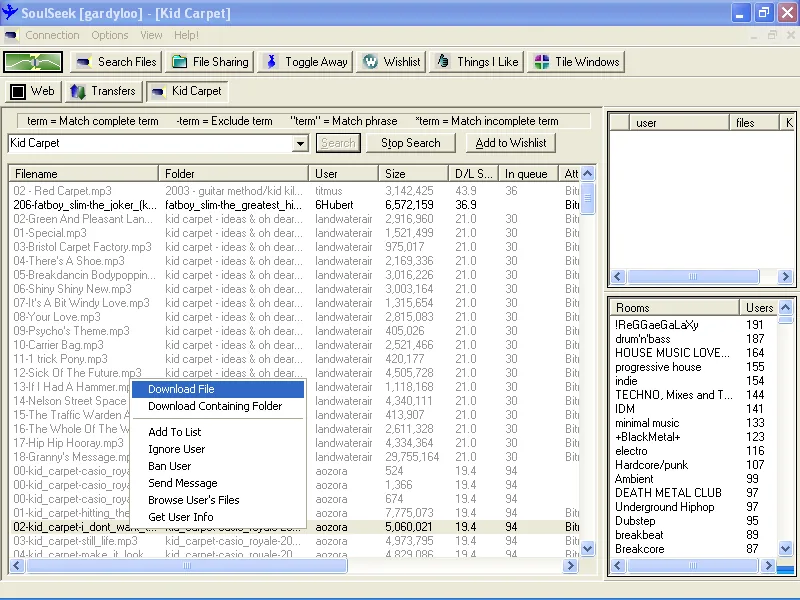Old Soulseek Windows client